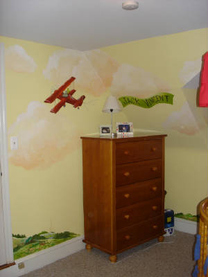 Mural Airplane Boys Room