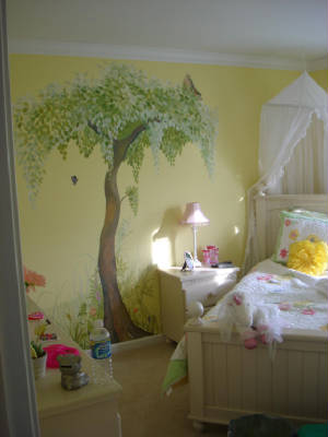 Hand Painted Mural for Girls Room