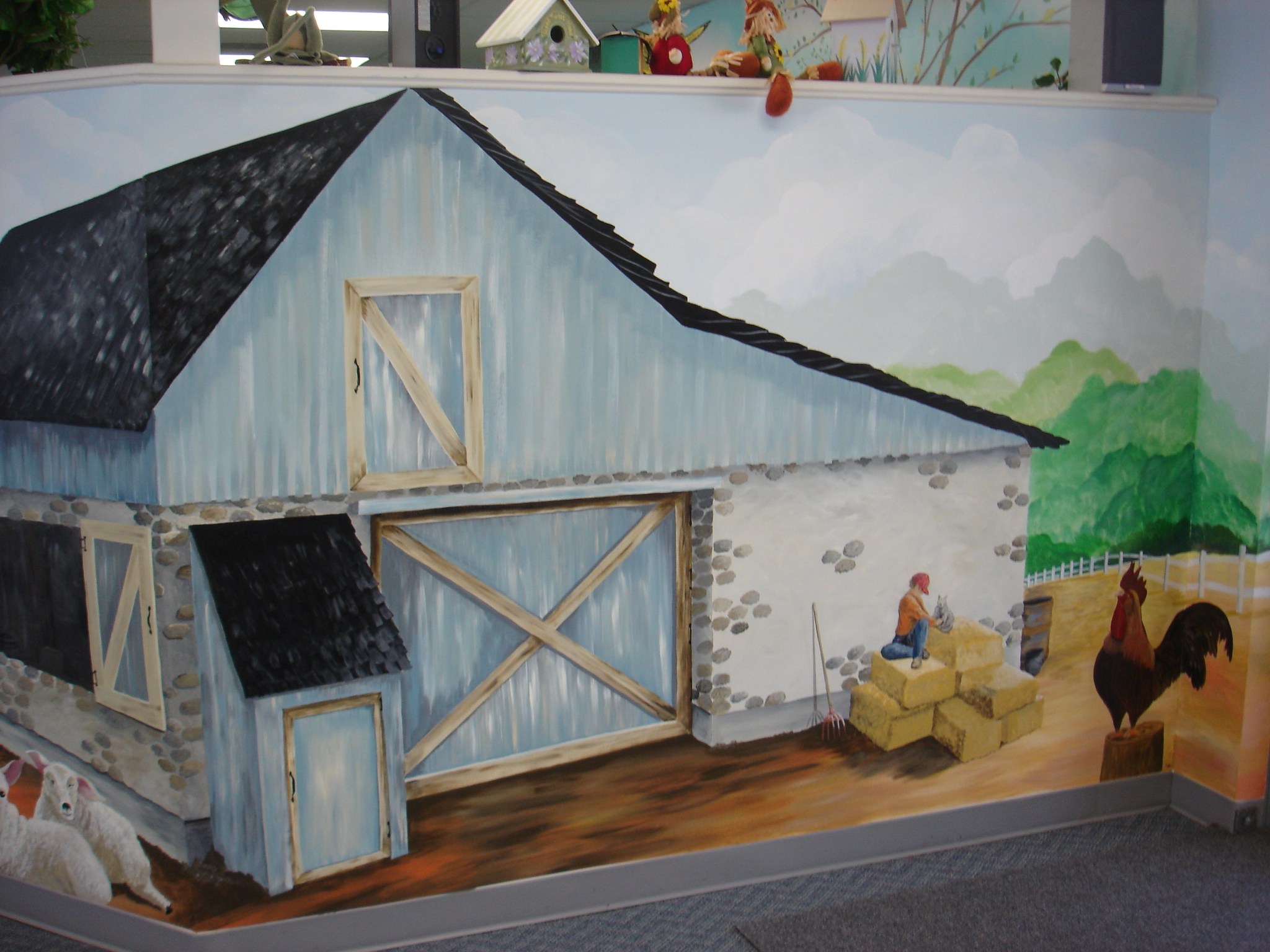Hand Painted Barn Landscape