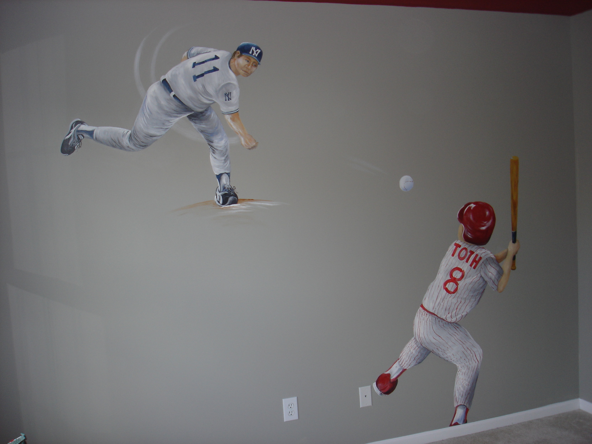 Mural in Boys Room - Baseball