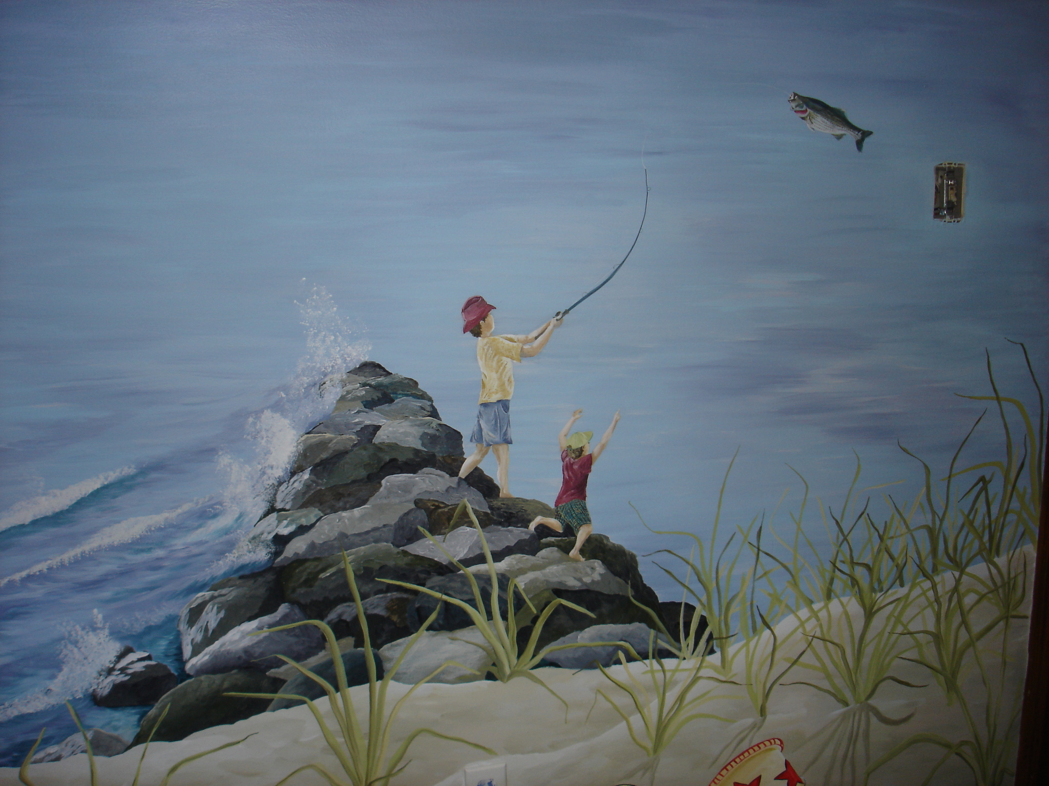 Mural Children Fishing